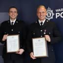 PCs Mateusz Dabrowski and Dominic Strange have been awarded a Chief Constable’s Commendation. (Photo: Warwickshire Police).
