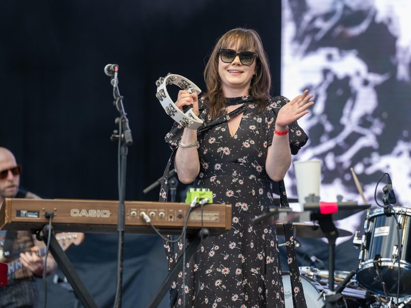 Rose Elinor Dougall from The Waeve on stage at Warwick Castle on Sunday, July 21. Photo by David Jackson.