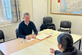 John Slinger MP holding an advice surgery.