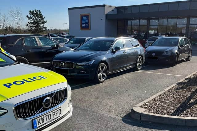 Officers spotted his cloned VW Golf on London Road, Coventry, which was linked to the thefts on Monday April 3