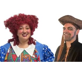 The stars of the Binley Woods panto include Zoe Alexander as Mrs Hawkins and Daniel Tilley as Long John Silver.