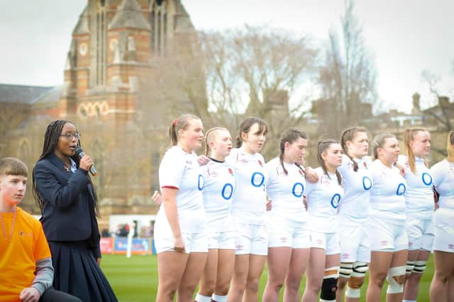 Action from the England Under 18 game at Rugby School.