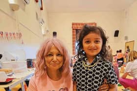 June with one of her guests.
