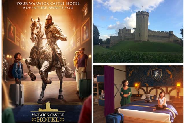 The opening date for Warwick Castle’s new medieval themed hotel has been revealed. Left and bottom right photos supplied by Warwick Castle. Top left photo by Warwick Courier.