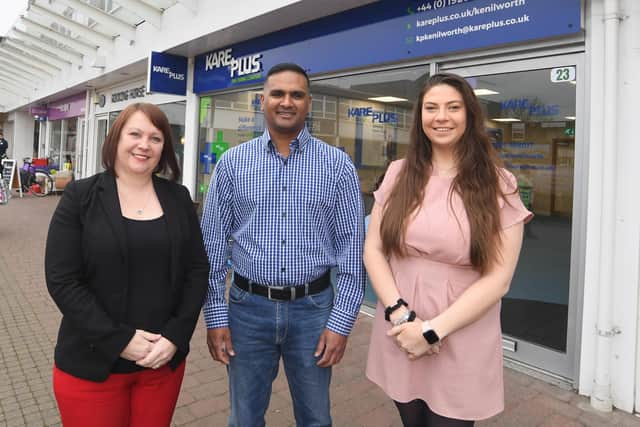 Kare Plus Kenilworth is encouraging individuals and businesses to donate items such as warm clothing, blankets and more to its office before it distributes them to homeless shelters at the end of November. From left to right: Tracey Frisby, Kavi Pryagh, Eliza Brown. Photo supplied