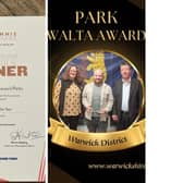 ‘Warwick District Parks’ team received the WALTA Warwickshire’s ‘Park of the Year’ award for the delivery of affordable and free tennis sessions at the three Council ownedfacilities at Victoria Park and Christchurch Gardens in Leamington and St Nicholas Park in Warwick. Pictures supplied.