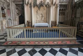 The sanctuary kneeler in the Beauchamp chapel at St Mary's has worn out and needs replacing. Photo supplied