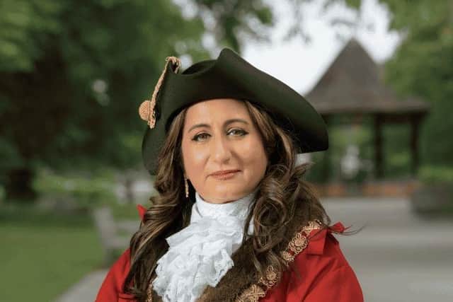 Cllr Nooria Sayani was elected Mayor of Rugby on 21 May 2026 at the Annual Meeting of Rugby Borough Council. She is the first Muslim woman to hold the office in Rugby. Picture: Rugby Borough Council.