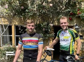 Ollie Hawkins (left) in training with his friend Reece from Bristol