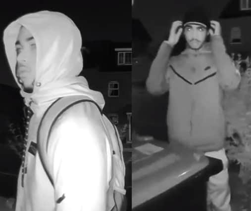 Police want to speak to these two men about an attempted distraction burglary in Warwick.