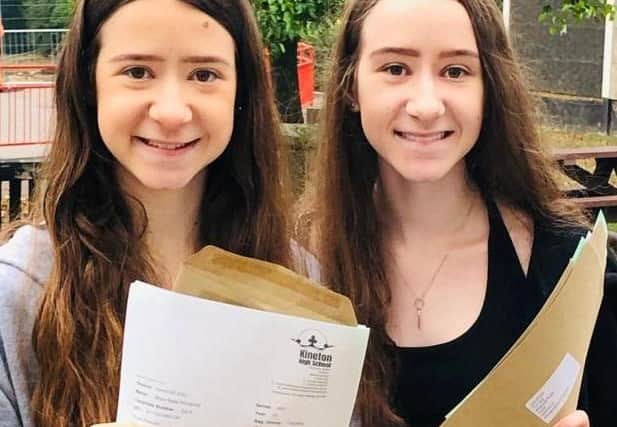 Kineton High School Minnie and Maisie Rogers celebrate their A-level results