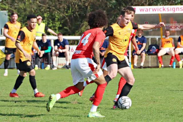 Joe Clarke on the ball for Brakes against Brackley   PICTURES BY SALLY ELLIS