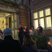 Residents gathered in Leamington to mark the anniversary of the invasion of Ukraine. Photo supplied