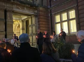 Residents gathered in Leamington to mark the anniversary of the invasion of Ukraine. Photo supplied