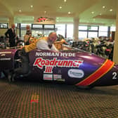 Norman Hyde with the restored Roadrunner III at the National Motorcycle Museum in Coventry. Picture submitted.