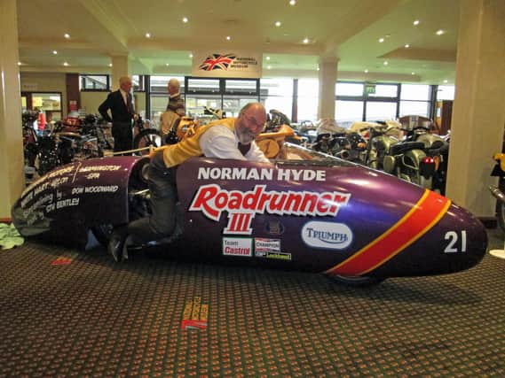 Norman Hyde with the restored Roadrunner III at the National Motorcycle Museum in Coventry. Picture submitted.