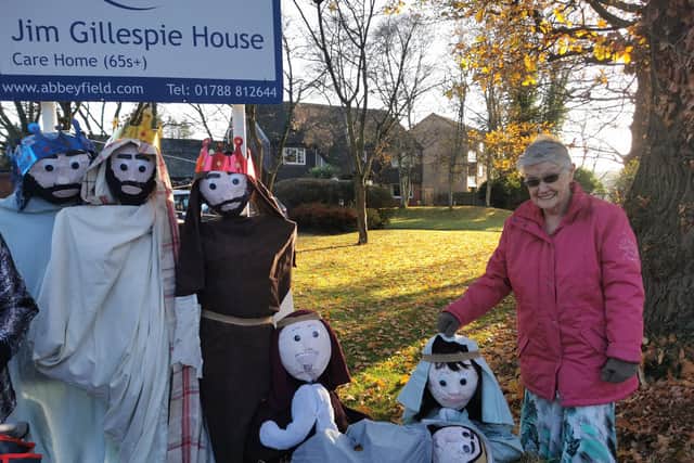 Showing off the characters made by residents.