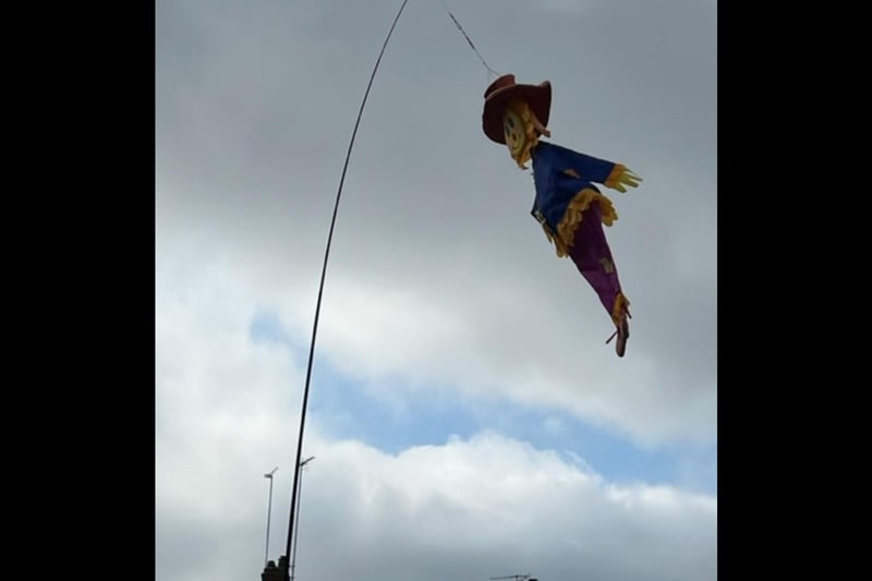 One of the many scarecrows set up at the allotments. Photo by Kenilworth Allotment Tenant’s Association