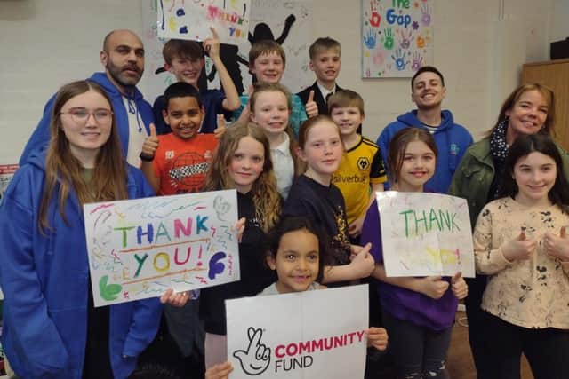 Gap youth club children and youth workers say a big thank you to National Lottery players for raising money to fund Warwick youth clubs. Photo supplied