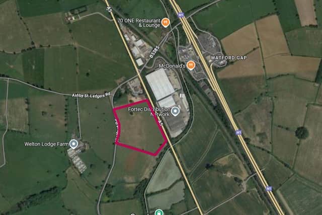 The solar farm site is located on a single field to the north-east of Daventry, around 300 metres from Watford Gap Services.