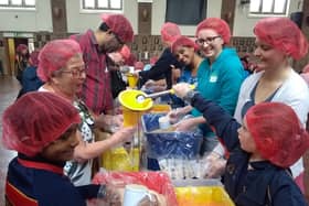 The last food packing event in 2019 when 30,000 meals were packed and 369 kilos of food was donated to Trussell Trust. Photo supplied