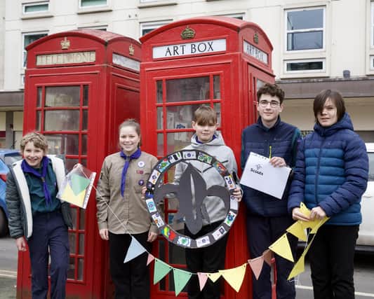The 12th Leamington Scouts, who meet in nearby Trinity Street, recently installed the latest exhibition at Art Box, which is the red telephone box at Christchurch Gardens in the town centre.