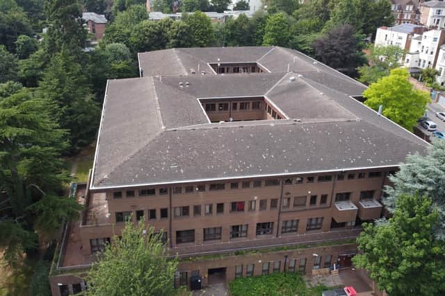 An aerial view of Warwick District Council's Riverside House HQ in Leamington. Picture supplied.