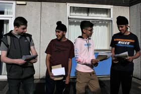 Some of Campion School's Year 11 pupils sharing their results. Photo by Campion School