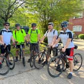 In training for their cycle ride, Samuel Attwell, Lee Whiting, Cory Winstanley, Dean Attwell, Chris and Patrick Shuker. Photo supplied