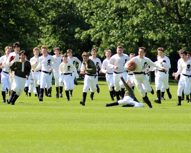 A shot from a previous recreation of the landmark 1823 game. Photo: Rugby School.