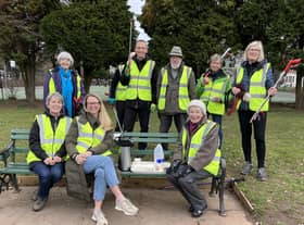 The litter picking team at Christchurch Gardens in Leamington.