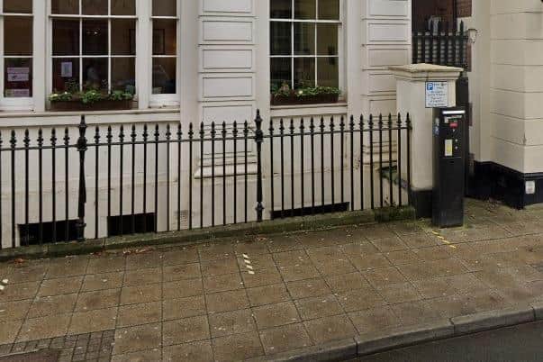 One of the on-street parking machines in Warwick Street in Leamington. Photo by Google Streetview