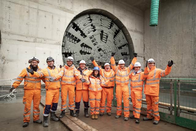 HS2's BBV team celebrate the breakthrough. Picture courtesy of HS2.