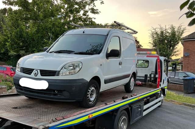 Police found the vehicle parked up on David Road, Rugby - and seized it.