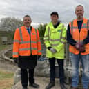 Alberto Costa MP with Peter Vale and Mark Blakeley of Severn Trent at Lutterworth Treatment Plant