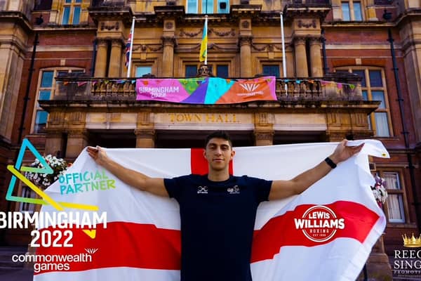 Heavyweight boxer Lewis Williams, from Leamington, will be representing Team England at the Birmingham 2022 Commonwealth Games this summer. Photo courtesy of Reece Singh Promotions