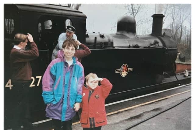 Adam McCulloch with mum Christine McCulloch in 1997. Photo by Rare Book Auctions