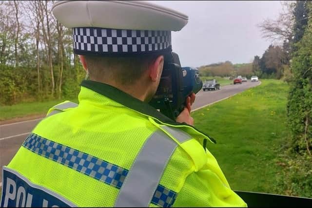 Officers from the Warwickshire Police Road Safety Unit conducting speed enforcement operations.