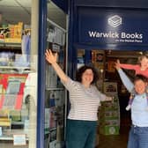 Warwick Books recently marked its 10th anniversary in the town. Photo show Pauline and Mog Harris with their daughter Cassia. Photo by Warwick Books