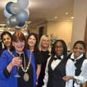 Maggie O'Rourke with staff at the new care home.