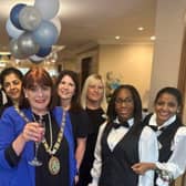 Maggie O'Rourke with staff at the new care home.