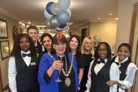 Maggie O'Rourke with staff at the new care home.