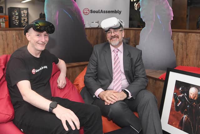 From left to right, David Solari (CEO of Soul Assembly) with Cllr Tim Sinclair (Warwickshire County Council)