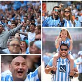 Coventry fans at Wembley in 2017 and 2018