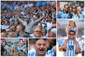 Coventry fans at Wembley in 2017 and 2018