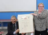 Dr Shera and Cllr Barbara Brown with Rugby Labour Roll of Honour.