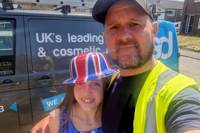 Courtney with dad Stuart.
