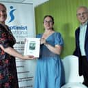 The Kenilworth Mayor, Sam Louden Cooke, Sarah McCaffrey, assistant manager of the Kenilworth Centre receiving the certificate, and Councillor Richard Dickson. Photo supplied