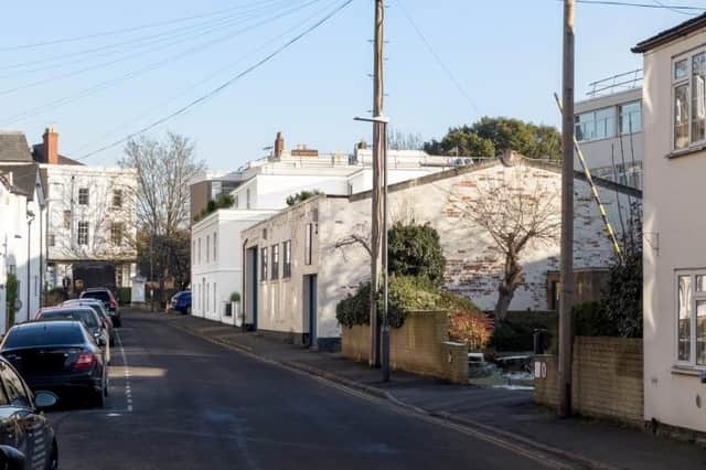How Cross Street will look after the flats on the right are built.