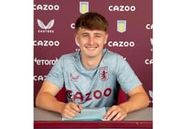 Ted Rowe signing for Aston Villa. Picture submitted.